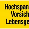 Plaque avertiss.(Hochspannung) 105×51mm mat. synth. jaune/noir 