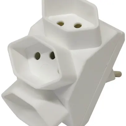 Mehrfachstecker Steffen T12/3×T13 mit Kinderschutz weiss 