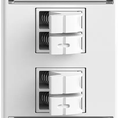 Presa audio INC 2×Feller FLF, c.kit dicitura&morsetto Push Type, bi 