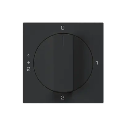 Frontset für Drehschalter S1 schwarz 60×60mm kallysto 0-1-1+2-2 