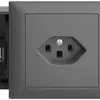 Presa INS EDIZIOdue T23 16A 53mm Snap grigio scuro, con mors.innest. 