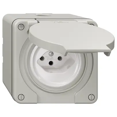 Presa NAP NEVO, 1×T13, IP21, grigio chiaro 