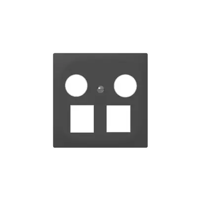 Kit frontal SIDUS Z/E anthracite pour R&M HWSforte 2×coax, 2×RJ45 