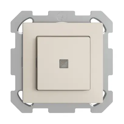 Pulsante luminoso INC EDIZIOdue A-R/1P crema, con lente, LED giallo 