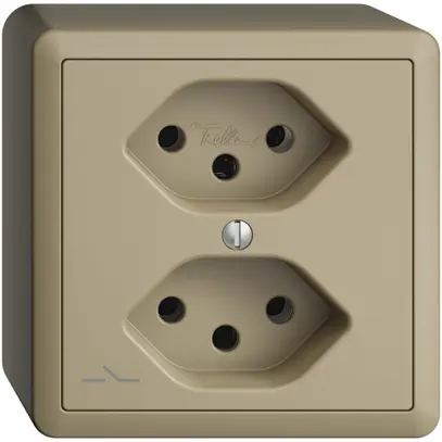 Presa AP EDIZIOdue 2×T13 sand 1×S con shutter 