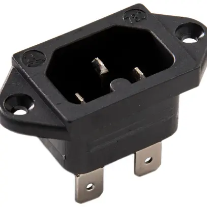 Spina d'apparecchi INS tipo C16 ELBRO 10A 230VAC max.120°C 4.8mm nero IP20 