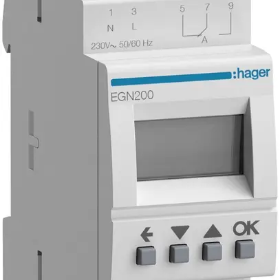 Schaltuhr Hager digital multifunktional 2 Kanäle Bluetooth 2 Wechsler 16A 2 TE 