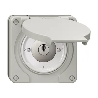 NUP-Drehschalter NEVO, 3/1L, mit Schloss&2 Schlüsseln, KS, 2-1-2-1, lichtgrau 
