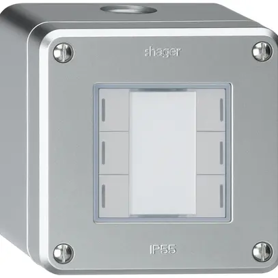 Poussoir AP robusto Q KNX 6× LED RGB s/e-link aluminium 
