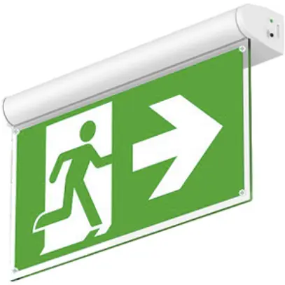 Lamp.d.segn.d'emergenza LED DOTLUX EXITflip 3W bat 8h as ap at parete/soffito 