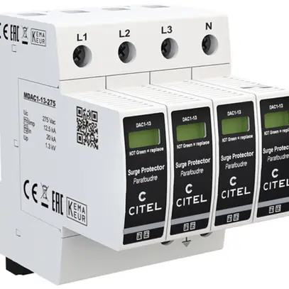 Parafulmine  Citel DAC1-13S-40-275 tipo 1+2, 4-poli 