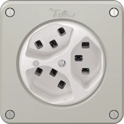 Prise NEVO, 3×T23, a.LED, gris clair 