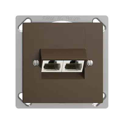 Presa INS 2×RJ45/u 8P sep.EDIZIOdue coffee ITplus 