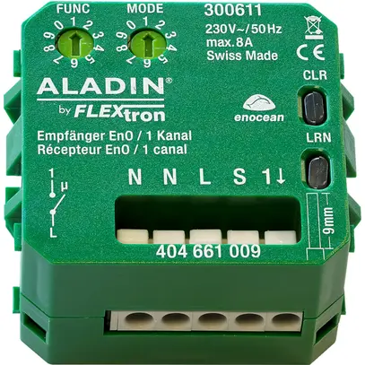 EB-RF-Schaltaktor ALADIN EnO, 1-Kanal, Tastereingang, 230V/8A 