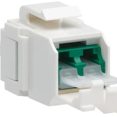 Module de couplage FO Hager HMS, Keystone LC/APC Duplex vert 