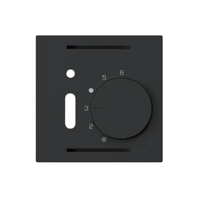 Kit frontale INC kallysto nero per termostato ambiente con interruttore 