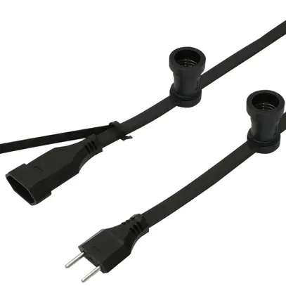 Guirlande d'illumination MH 15m noir avec 15 douilles E27, 