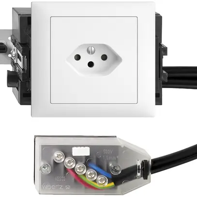 Presa INS EDIZIOdue T13 L2 bianco 49…69mm per cavo piatto Technofil 