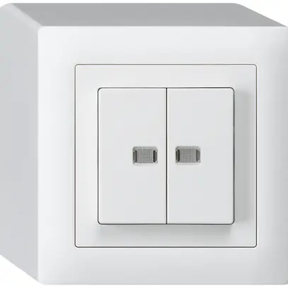 Interruttore pulsante luminoso AP kallysto 1/3+3/1 con 2 lenti bianco 