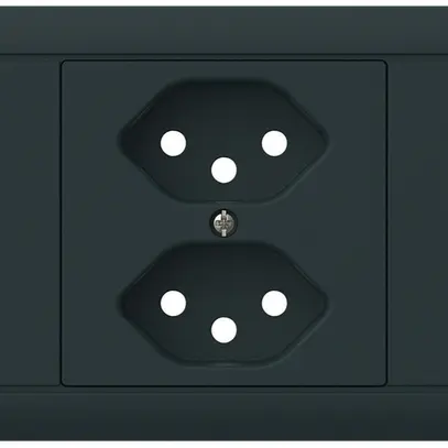 Kit frontale INS kallysto per presa INS 2×tipo 13 telaio a innesto nero 