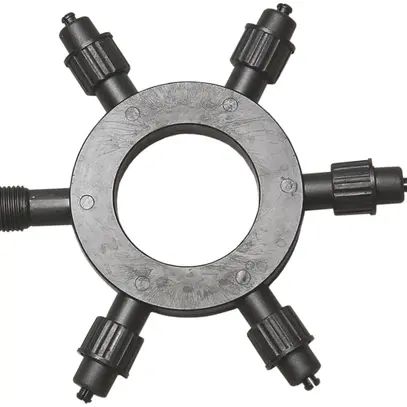 Distributeur en anneau System LED/Expo Extra, noir, avec 5 départs à visser 