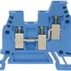 Borne de passage joignable Woertz 0.5…4mm² 32A 800V vis 3×1 rail DIN 35mm bleu 