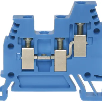 Borne de passage joignable Woertz 0.5…4mm² 32A 800V vis 3×1 rail DIN 35mm bleu 