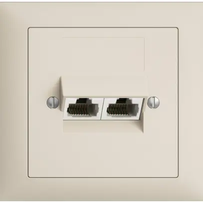 Prise INC 2×RJ45/u 4P sép.EDIZIOdue crema ITplus 