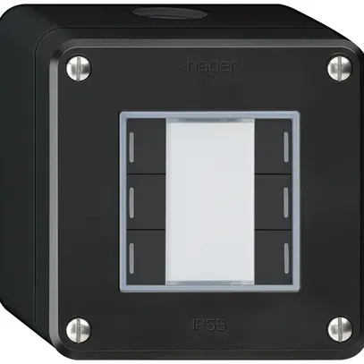 Tasto AP robusto Q KNX 6× nero LED RGB s/e-link 