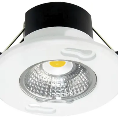 Downlight LED DOTLUX MULTISCREWplus 6W 600lm 3000K IP65 36° VAR Ø80mm blanc 