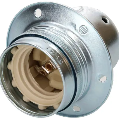 Douille E27 acier M10×1 chrome avec bordure 