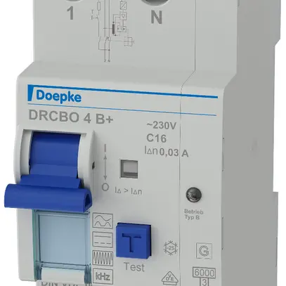 Disjoncteur différentiel Doepke DRCBO 4 type B L+N 16A 30mA 6kA C 