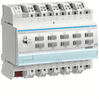 Module de sortie AMD KNX Hager system 16A charge C décuple 