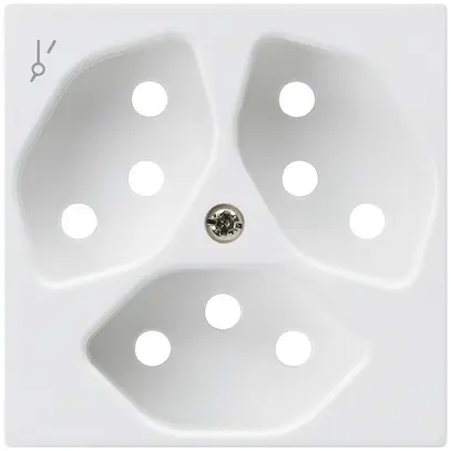 Plaque frontale kallysto 3×T13/1 60×60mm blanc pour prise 3×T13/1 