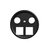Kit di copertura Sdue Q, p.presa multimedia p.2×RJ45 Keystone, p.Ø60mm nero 