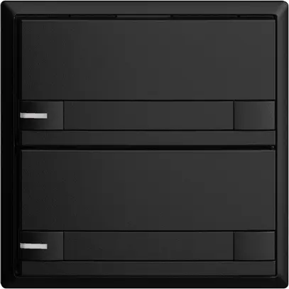 Poussoir ENC KNX 2× EDIZIOdue colore noir RGB avec LED avec insert papier 