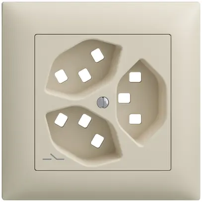 Kit montaggio INC Feller EDIZIOdue, per presa 3×T23 1×separato, crema 