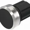 EB-Druckschalter EAO45, R, schwarz Ring sandgrau bündig 