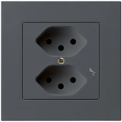 Prise ENC kallysto.pro 2×T13/1 anthracite avec sécurité enfants 