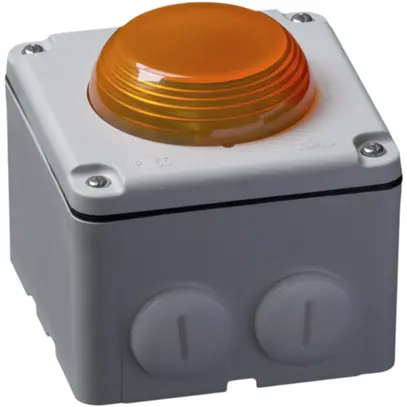 Blitzleuchte Hugentobler Typ 18 NAP 230VAC grau/gelb 