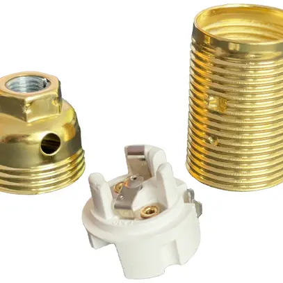 Fassung Elektrogros Schraubfassung E14 mit Aussengewinde vermessingt 