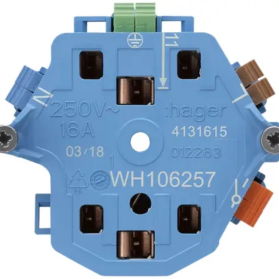 Intérieur pour prise Hager 2×T13/23 1×S E 