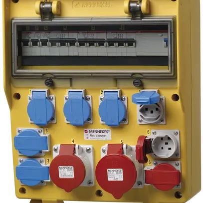 Distributeur de courant EverGum 63A 1×FI 6×LS 6×T23 2×T25 1×CEE16/CEE32/5L 