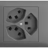 Presa INS 3×T23 16A grigio scuro 53mm EDIZIOdue con mors. innest 