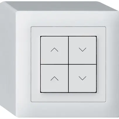 Poussoir pour stores KNX AP Hager BA kallysto Q quadruple 88×88mm blanc 