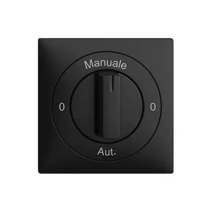 Kit front. 0-Manuale-0-Aut. EDIZIOdue nero 60×60mm per interr.rot 