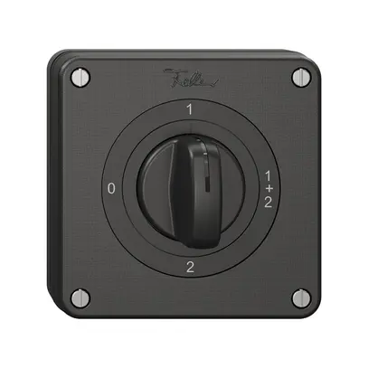 Interrupteur rotatif NUP NEVO, 1/1 L, avec manette, KS, 0-1-1+2-2, noir 