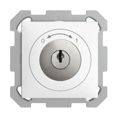 Contact pivotant ENC 0<-->1 EDIZIOdue blanc avec serrure de sûreté 