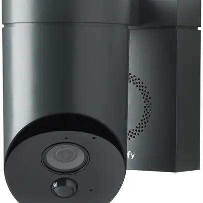 Caméra HD IP Somfy 130°, vision nocturne, sirène 110dB, IP54, gris 