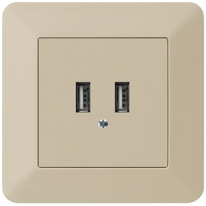 Presa di carica USB INC Hager kallysto.trend 240V 2400mA beige 